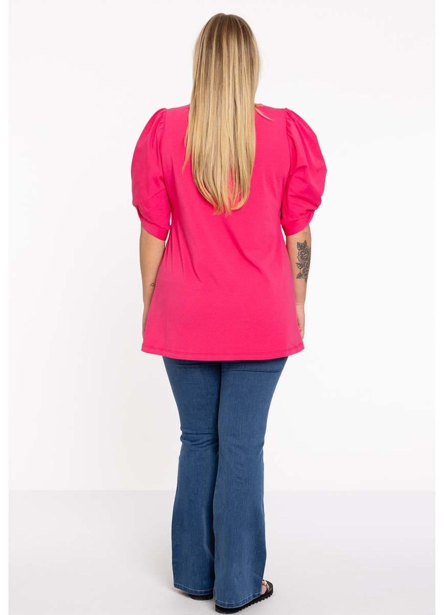 Yoek Basics | Yoek Yoek Tunic Flare Puff Organic Cotton B4150 - 265 Pink