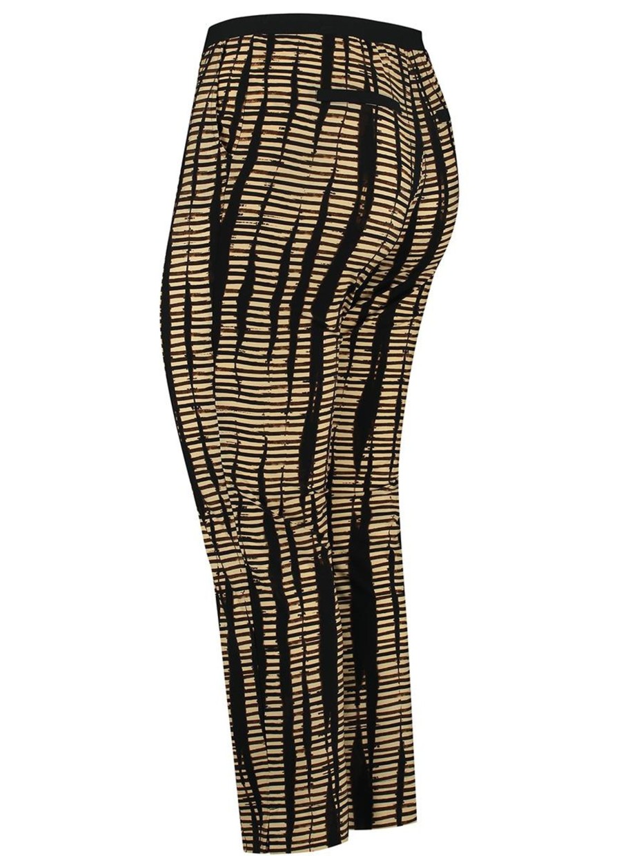 Travelstof Kleding Grote Maten | Plusbasics Plusbasics Pants 7/8 Travel 18201063-425 Striped Safari