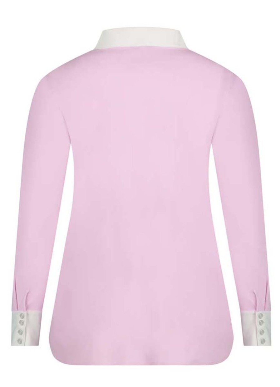 Travelstof Kleding Grote Maten | Plusbasics Plusbasics Blouse Basic Travel 10231534 - 924 Roze