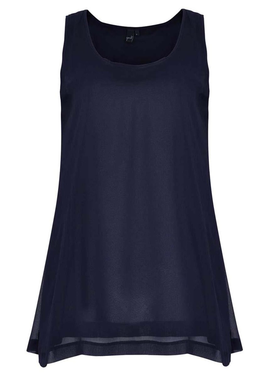 Yoek Basics | Yoek Yoek Singlet Flare Voile B3069-230 Marine