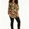 Blouses En Tunieken | Studio Studio Blouse Bitta S242879 - Black With Lime Flowers