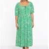 Jurken En Rokken | Yoek Yoek Dress Smocked Wasit Green Leo My237060 - 240 Green Leo