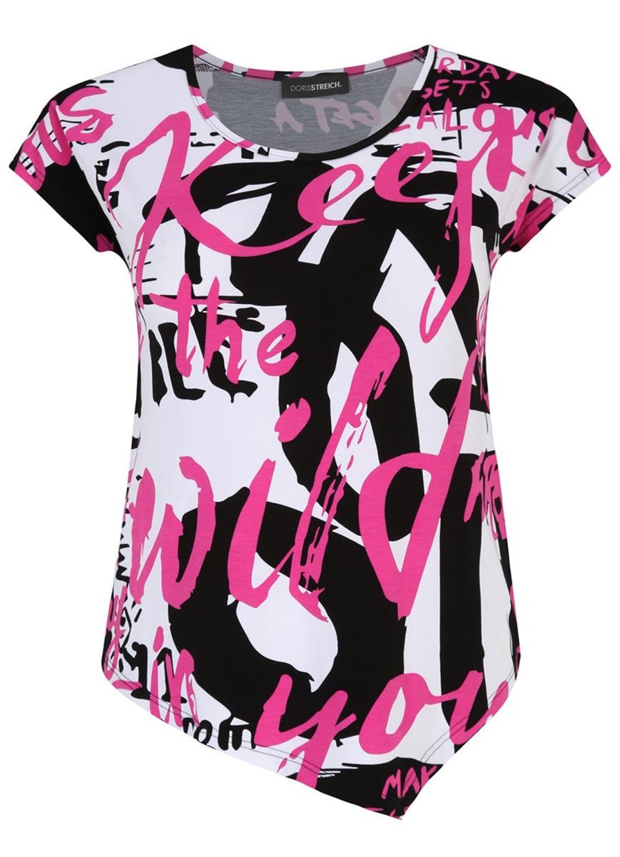 Shirts En Tops | Doris Streich Doris Streich Shirt 598133 - 41 Zwart/Roze/Wit