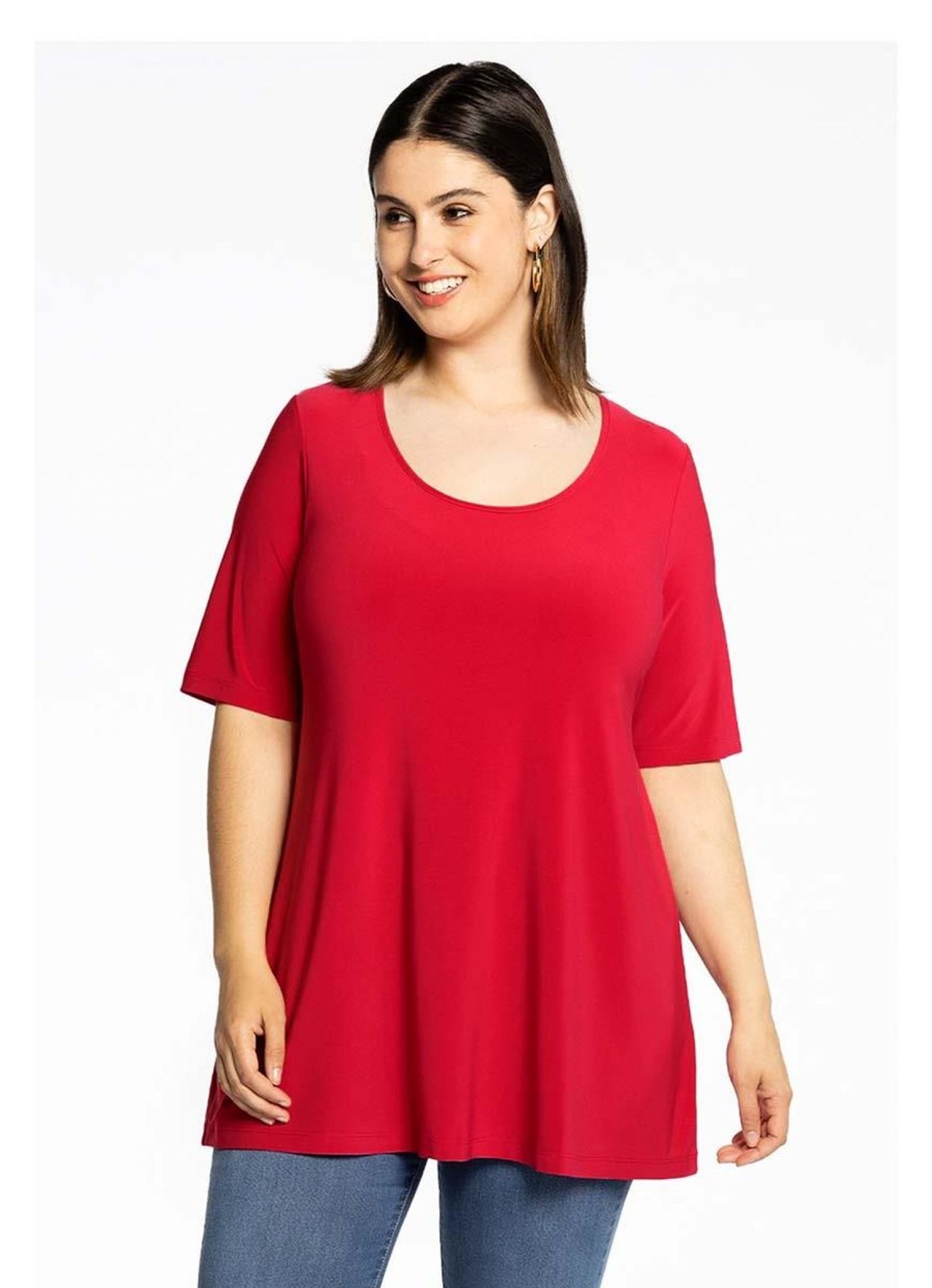 Yoek Basics | maatjemeer Yoek Tuniek Flare Dolce B4027-260 Rood