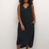 Jurken En Rokken | Kaffe Curve Kaffe Curve Sleeveless Dress Mille 10582214 - 100121 Black Deep