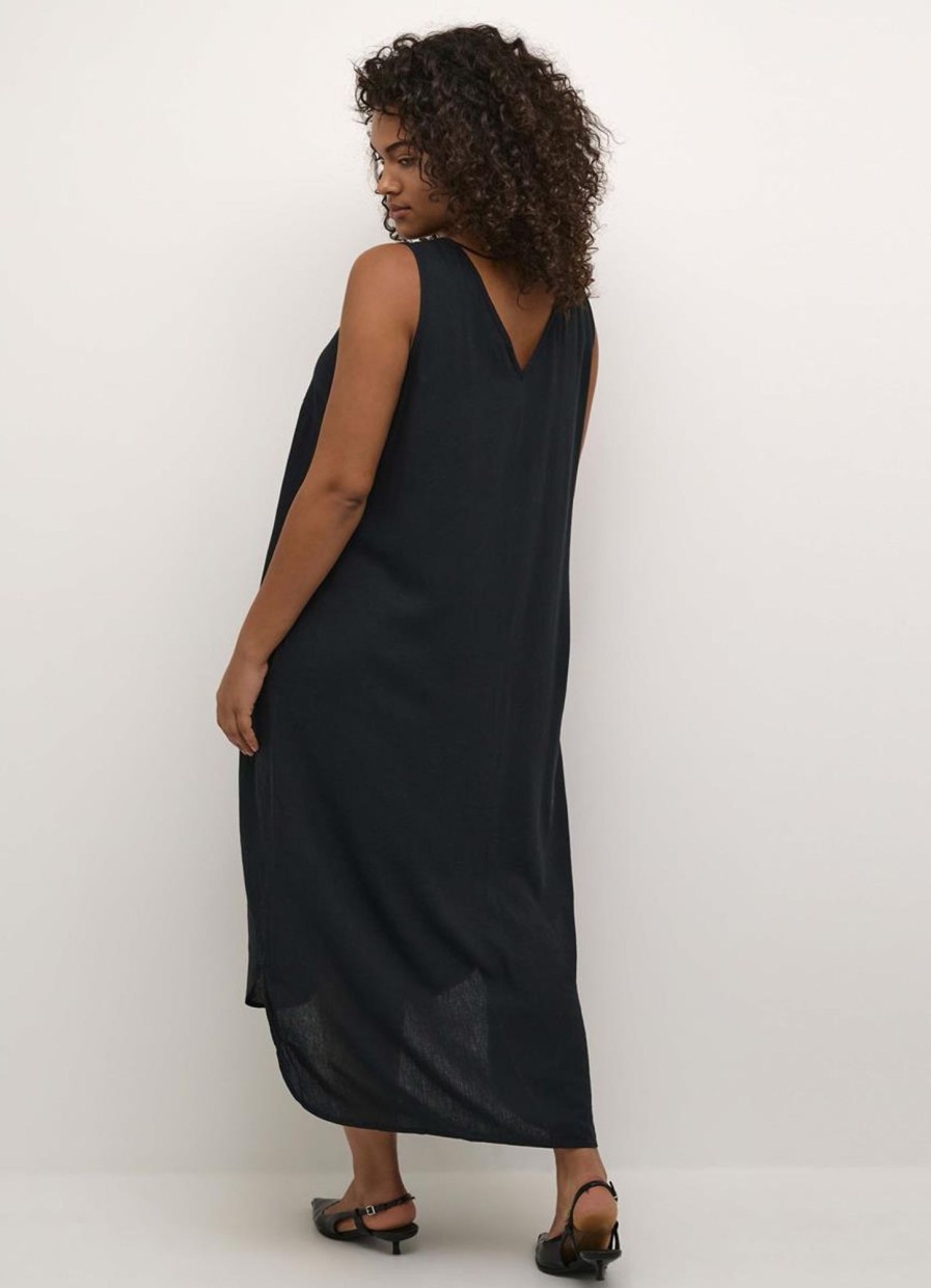 Jurken En Rokken | Kaffe Curve Kaffe Curve Sleeveless Dress Mille 10582214 - 100121 Black Deep