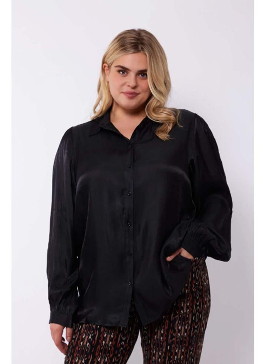 Blouses En Tunieken | Exxcellent Exxcellent Blouse Venice 23Wfqe03 - 001 Zwart