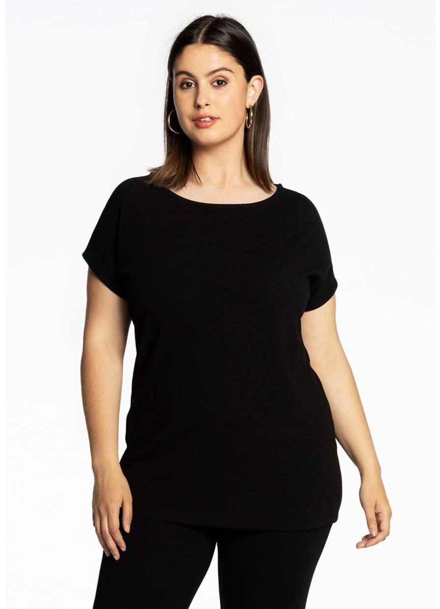 Yoek Basics | maatjemeer Yoek Shirt Wide Sleeveless Diagonal B4057-210 Black