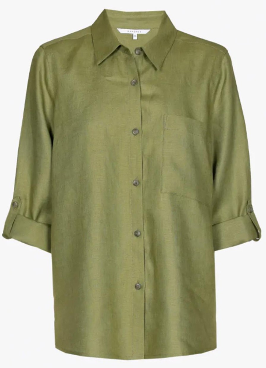 Blouses En Tunieken | Xandres Xandres Gold Blouse Hulja 14310-01- 9390 Green Moss