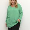 Blouses En Tunieken | maatjemeer Kaffe Curve Tuniek Ami Ls 10580002 - 165825 Gundrop Green