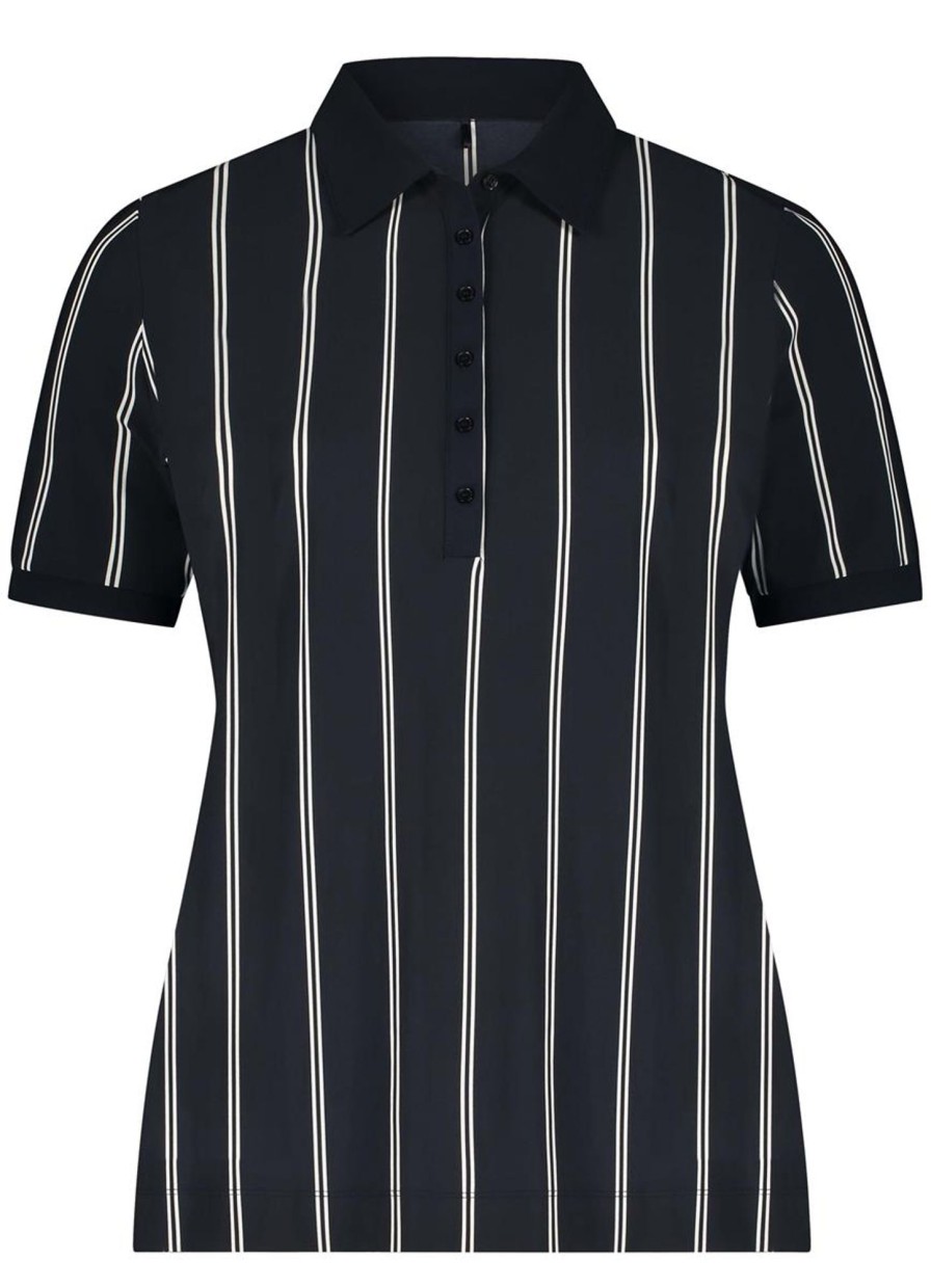 Travelstof Kleding Grote Maten | Plusbasics Plusbasics Polo Shirt Ss Travel 18241172 - 214 Twin Stripe