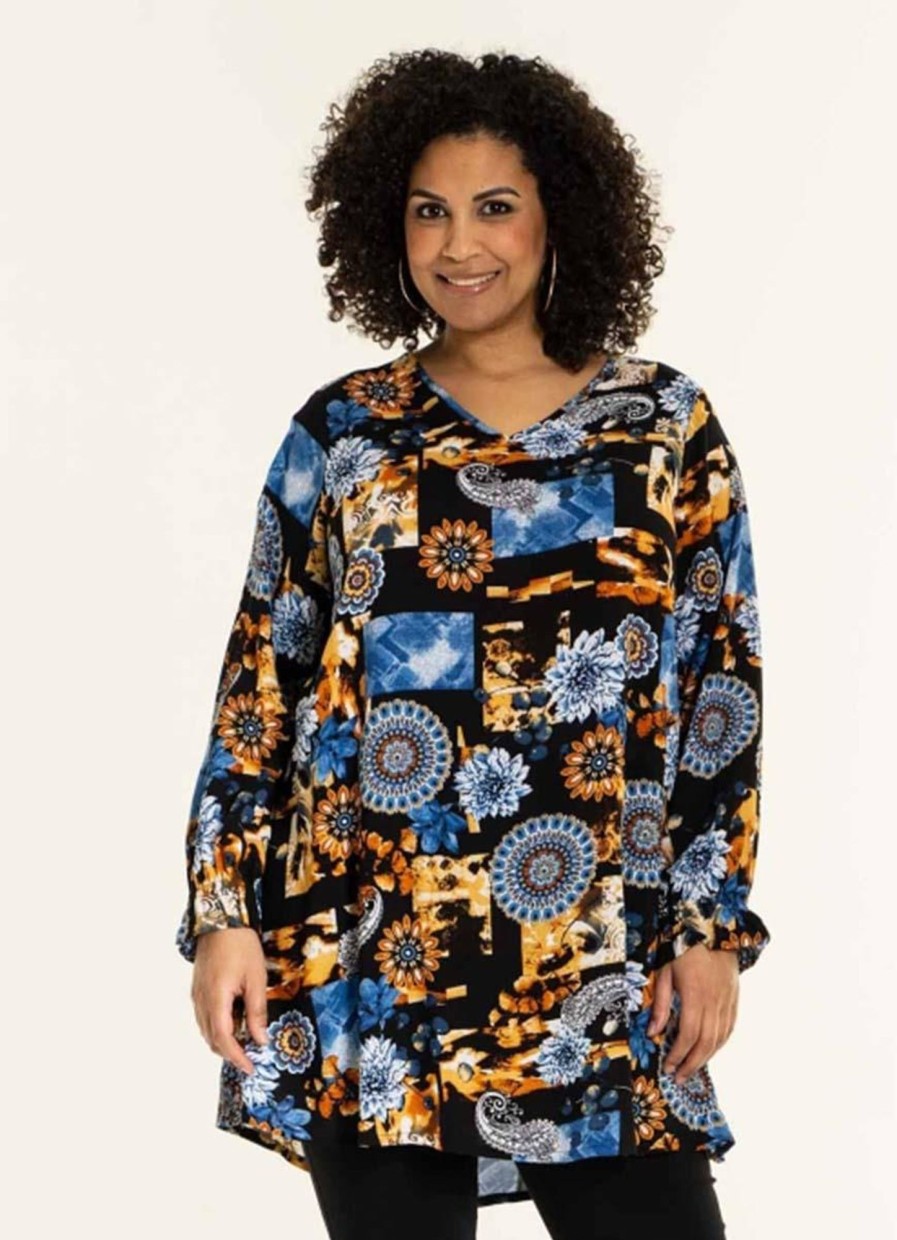 Blouses En Tunieken | Studio Studio Tuniek Tanja S236818 - Blue Pattern