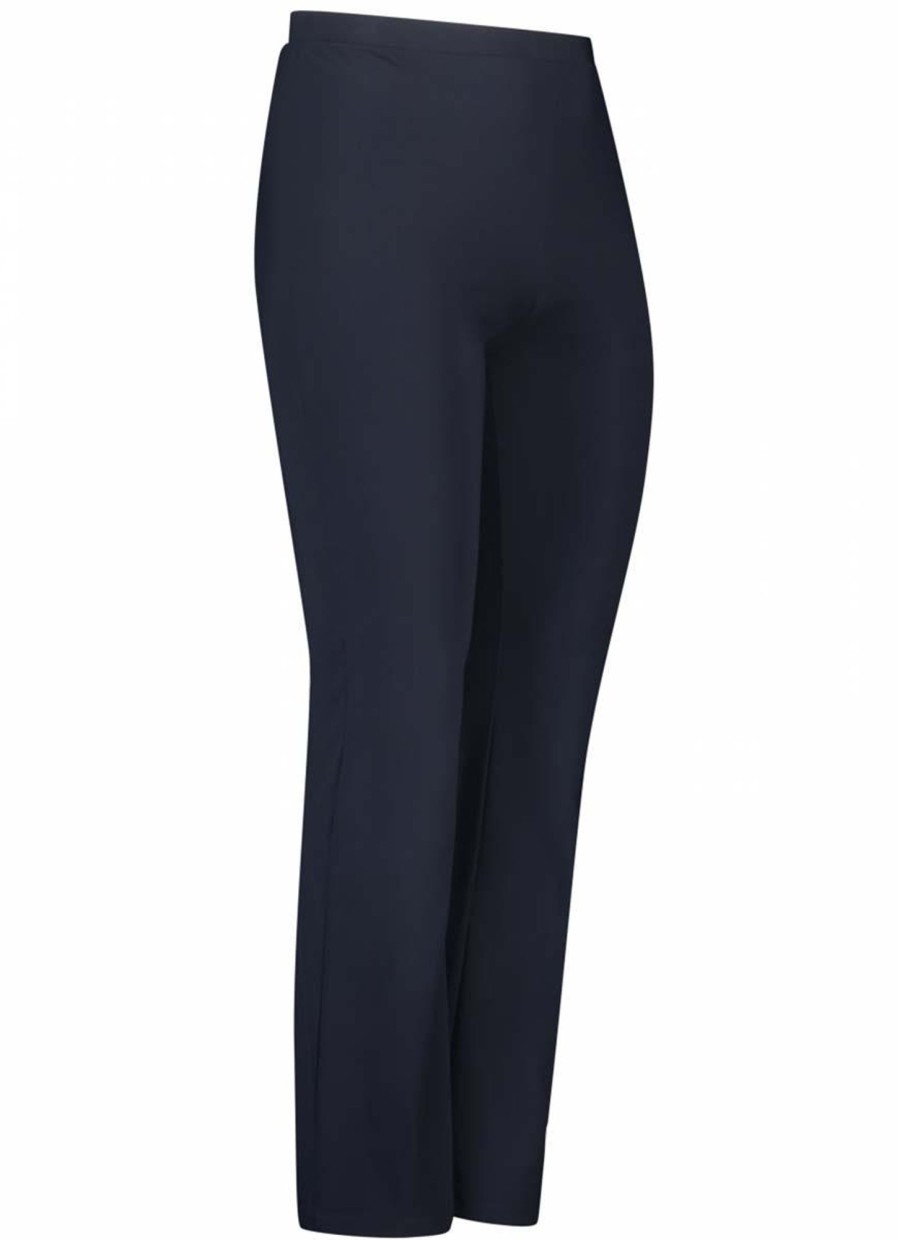 Travelstof Kleding Grote Maten | Plusbasics Plusbasics Pants Flair Travel 10201034 -243 Navy