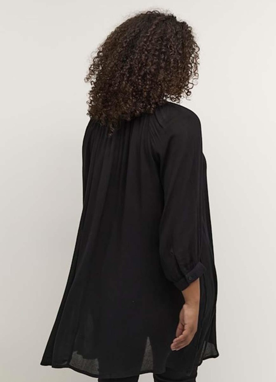 Kaffe Curve Basics | Kaffe Curve Kaffe Curve Tuniek Ami 3/4 Mouw 10580003 - 50600 Black Deep