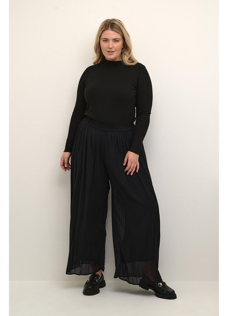 Broeken En Jeans | Kaffe Curve Kaffe Curve Pants Fery 10581823 - 100121 Black Deep