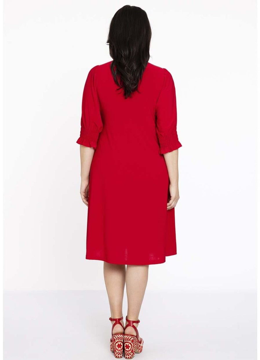 Jurken En Rokken | Yoek Yoek Dress Buttoned Dolce 1607237 - 260 Red