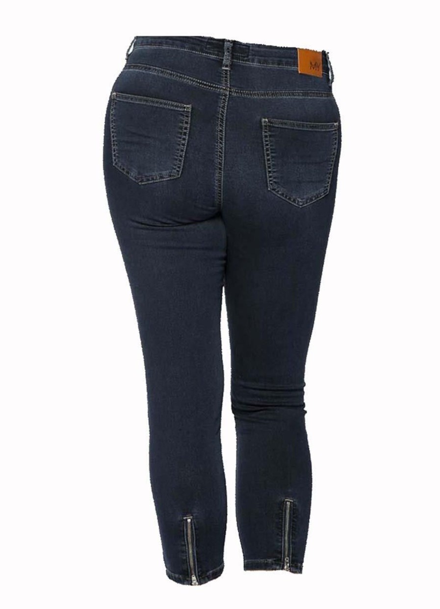 Yoek Basics | maatjemeer Yoek Jeans 7/8 Met Rits B5550 Dark Indigo