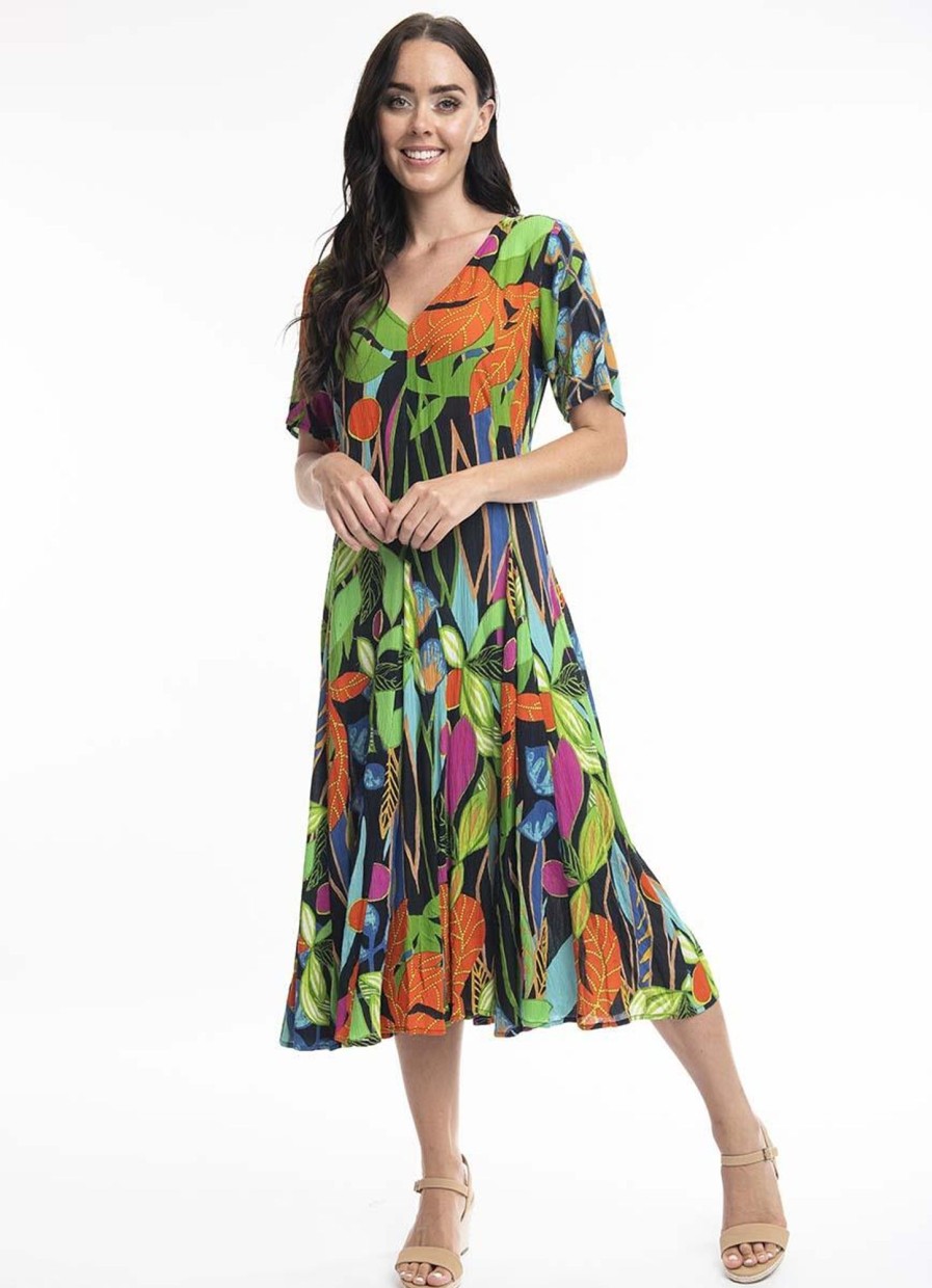 Jurken En Rokken | Orientique Orientique Dress Nicossia 9177 - Multi Print