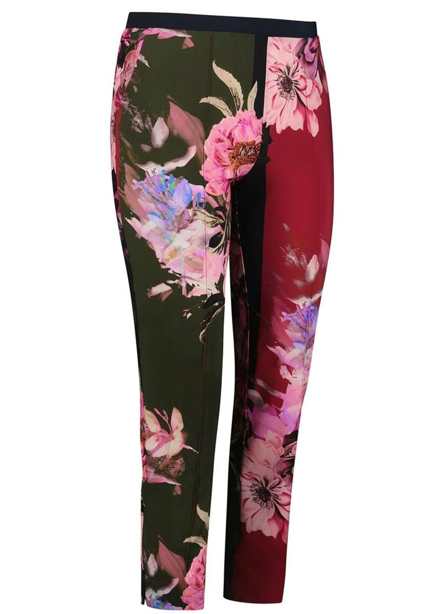 Travelstof Kleding Grote Maten | maatjemeer Plusbasics Pants Long Travel 18201064 - 687 Indian Flowers