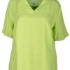 Linnen Kleding Grote Maten | maatjemeer Kjbrand Blouse 18351-8470 - 032 Limegroen