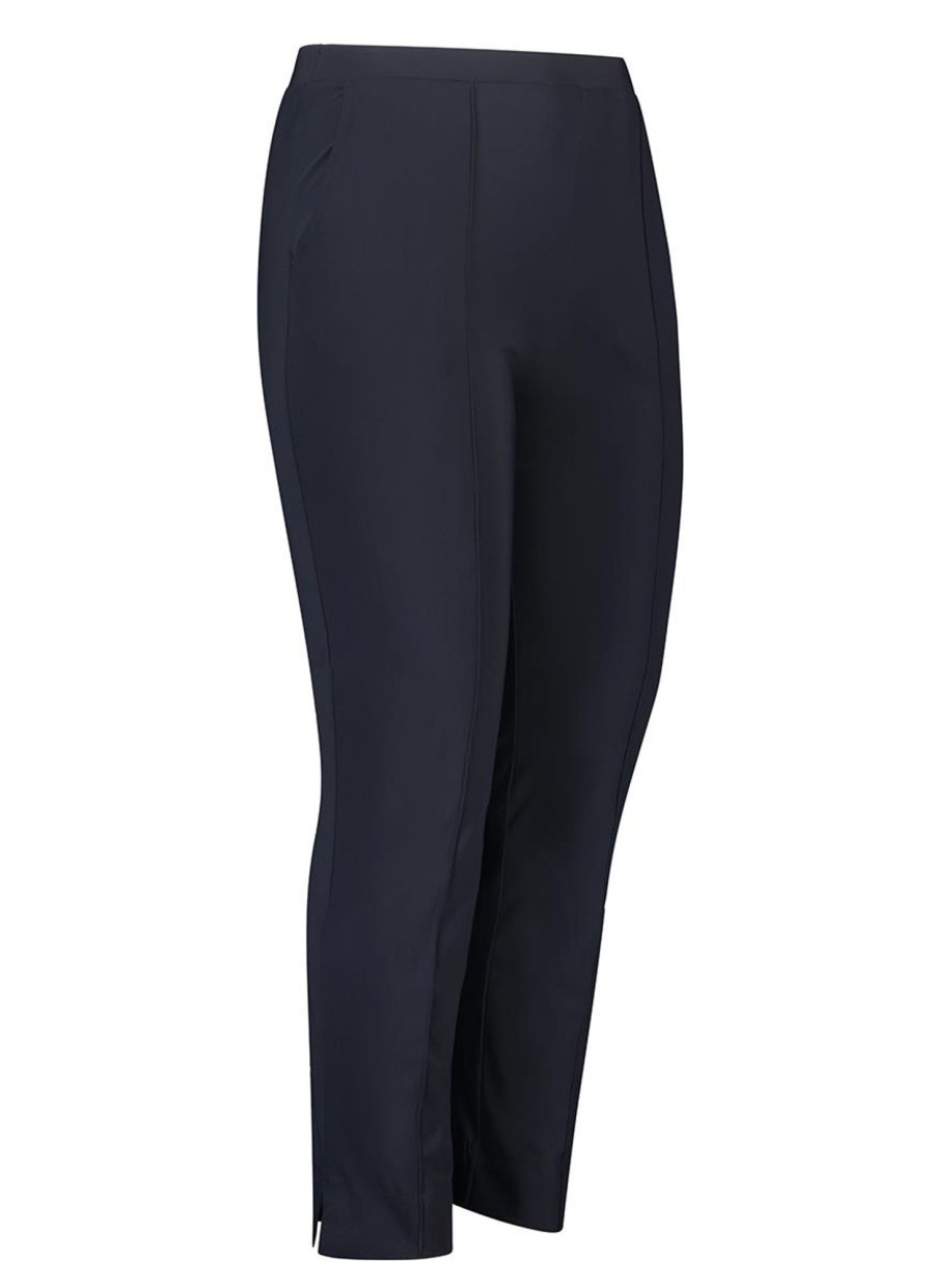 Travelstof Kleding Grote Maten | Plusbasics Plusbasics City Pants 7/8 Travel 10201063 - 243 Navy