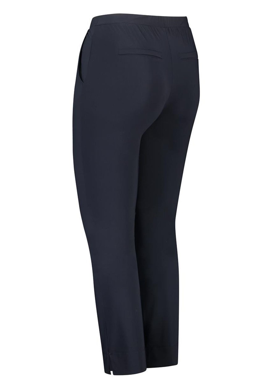 Travelstof Kleding Grote Maten | Plusbasics Plusbasics City Pants 7/8 Travel 10201063 - 243 Navy