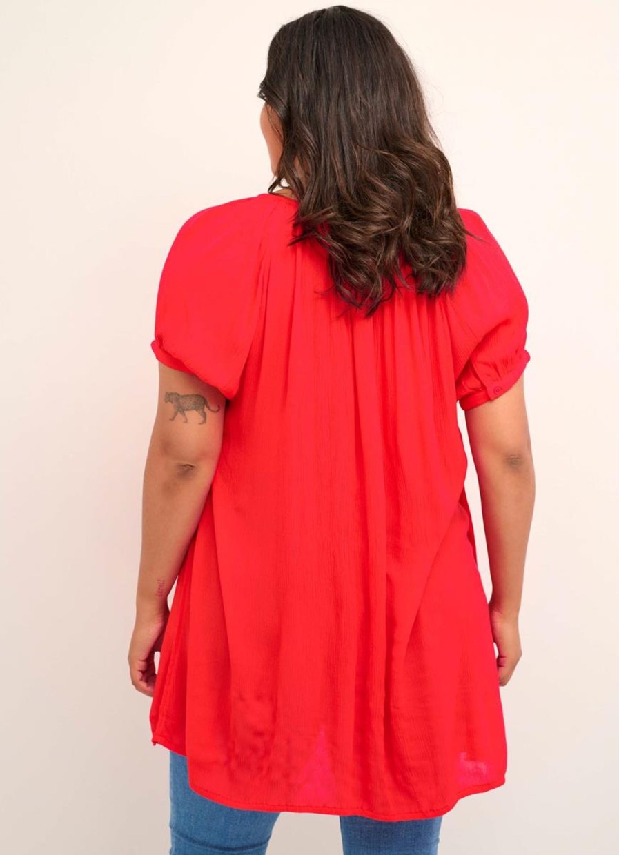 Blouses En Tunieken | Kaffe Curve Kaffe Curve Tuniek Ami 10580097 - 181664 Fiery Red