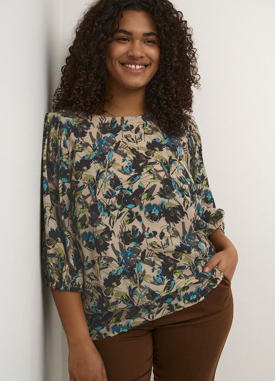 Blouses En Tunieken | Kaffe Curve Kaffe Curve Blouse Olgi 10581660 - 104490 Shattered Flower Print