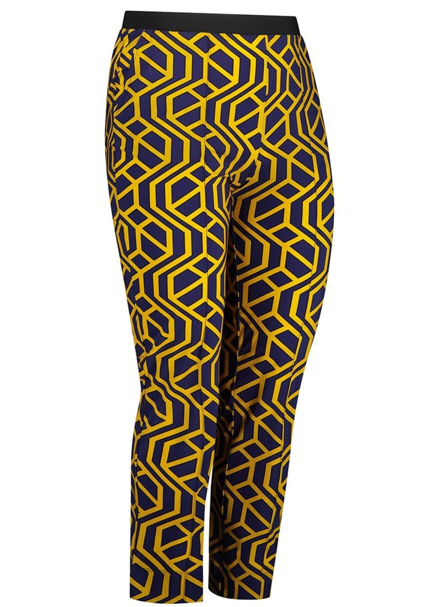 Travelstof Kleding Grote Maten | maatjemeer Plusbasics Pants Long Travel 18201064 - 311 Art Deco