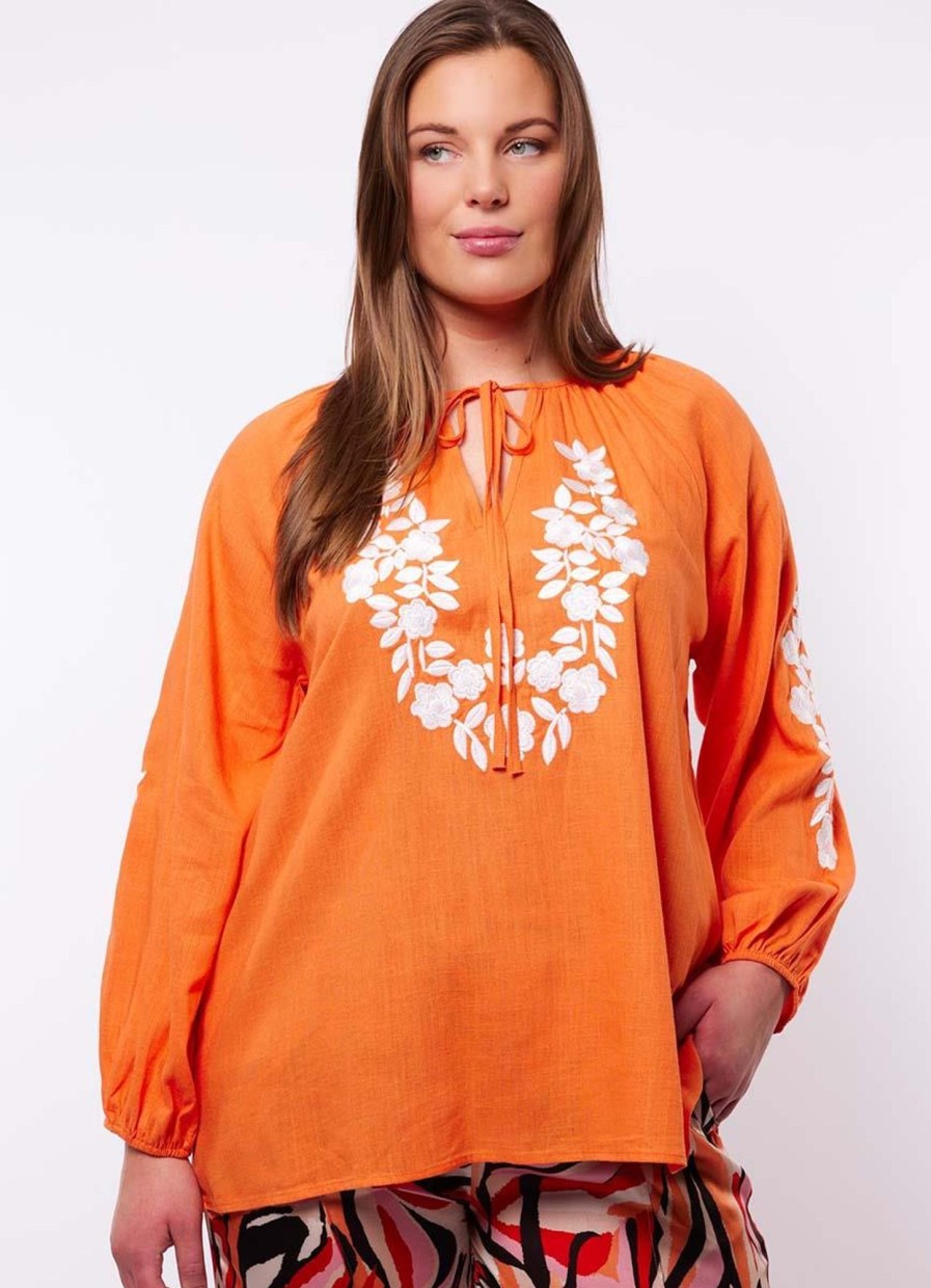 Shirts En Tops | Exxcellent Exxcellent Top Juul 24Zxe01 - 110 Pumpkin