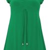 Travelstof Kleding Grote Maten | Yoek Yoek Tunic Cap Sleeve Dolce 234161 - 240 Green