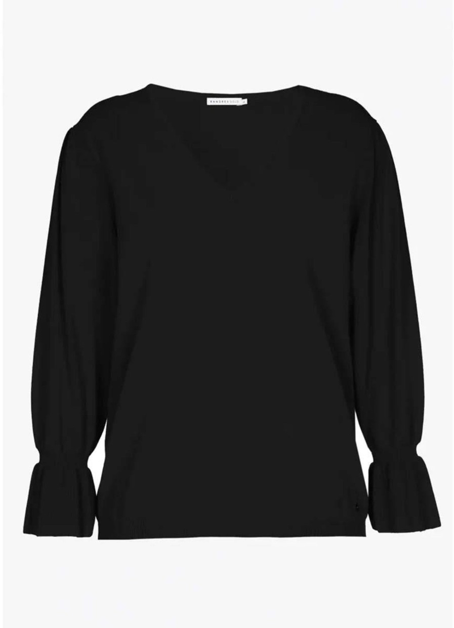 Truien En Vesten | Xandres Xandres Pull Met V-Hals 98431 Robijn Zwart