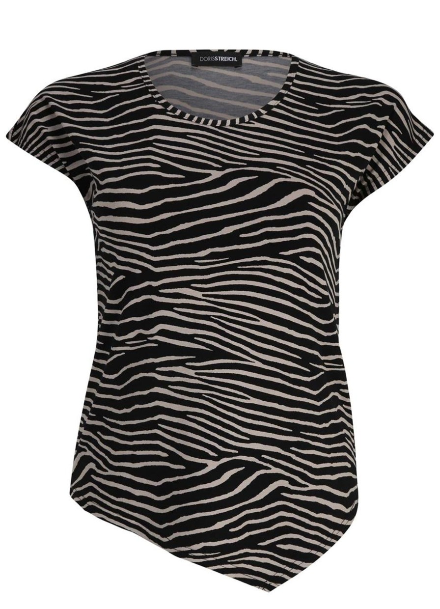 Shirts En Tops | Doris Streich Doris Streich Shirt 501159 - 82 Zwart/Zand