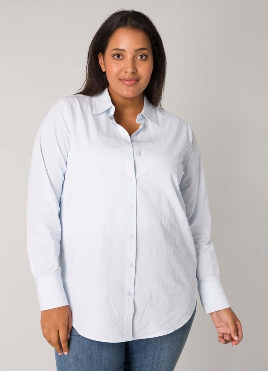 Base Level Curvy | Base Level Curvy Base Level Curvy Blouse Aliza 035 - 2030 Light Blue