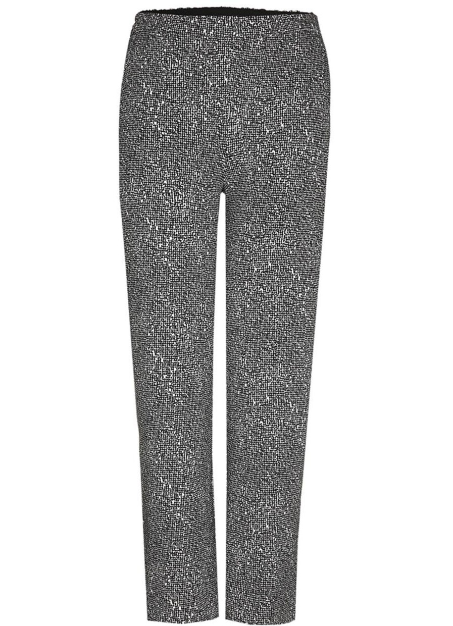 Broeken En Jeans | Xandres Xandres Broek Flamoo 89913-18 - 0045 Black Ecru