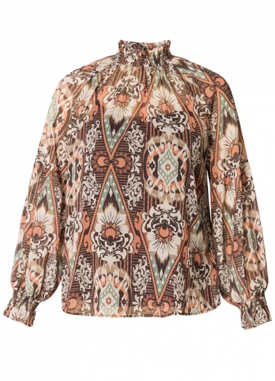 Blouses En Tunieken | Yesta Yesta Blouse Roxy A004080 - Terracotta/ Multi Colour