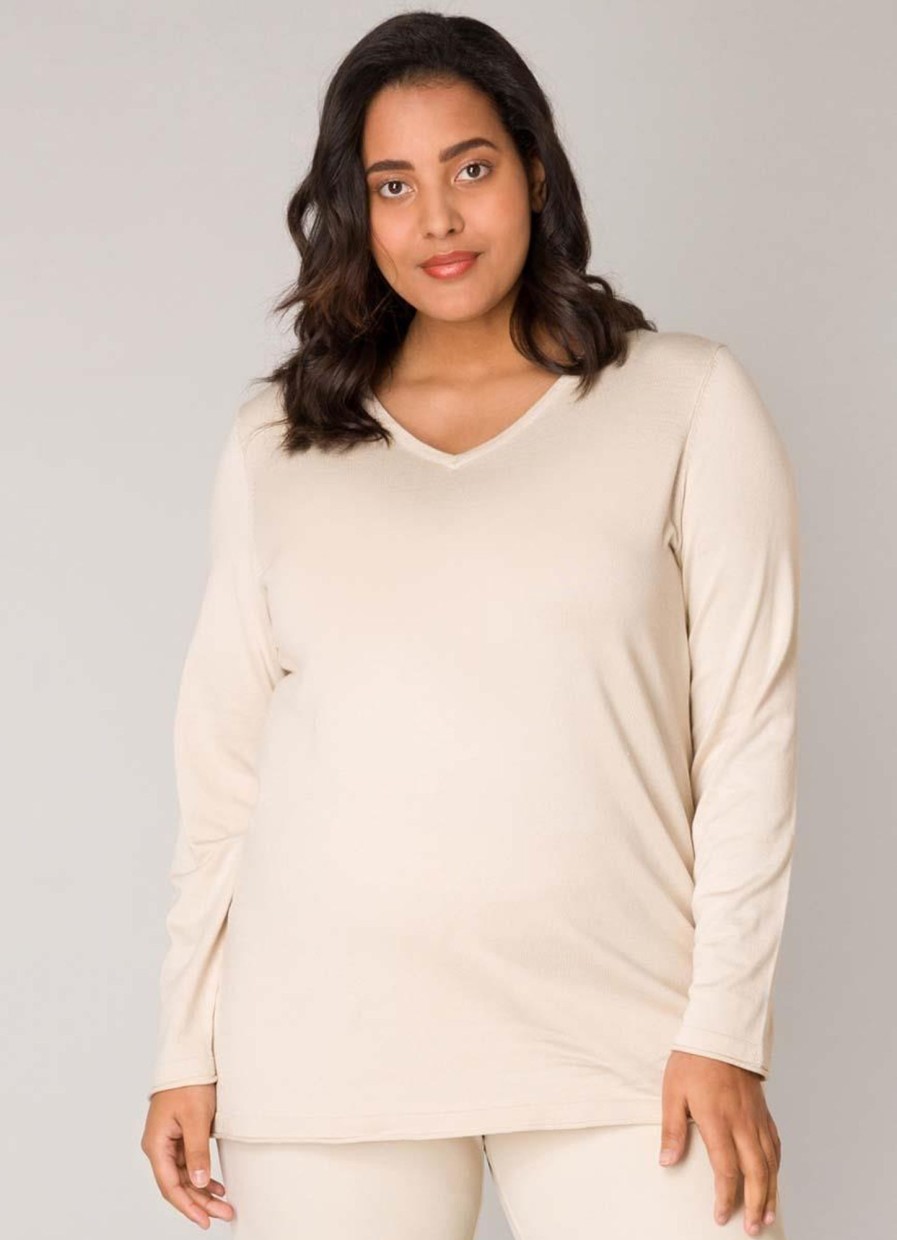 Base Level Curvy | Base Level Curvy Base Level Curvy Trui Anine 024 Light Beige