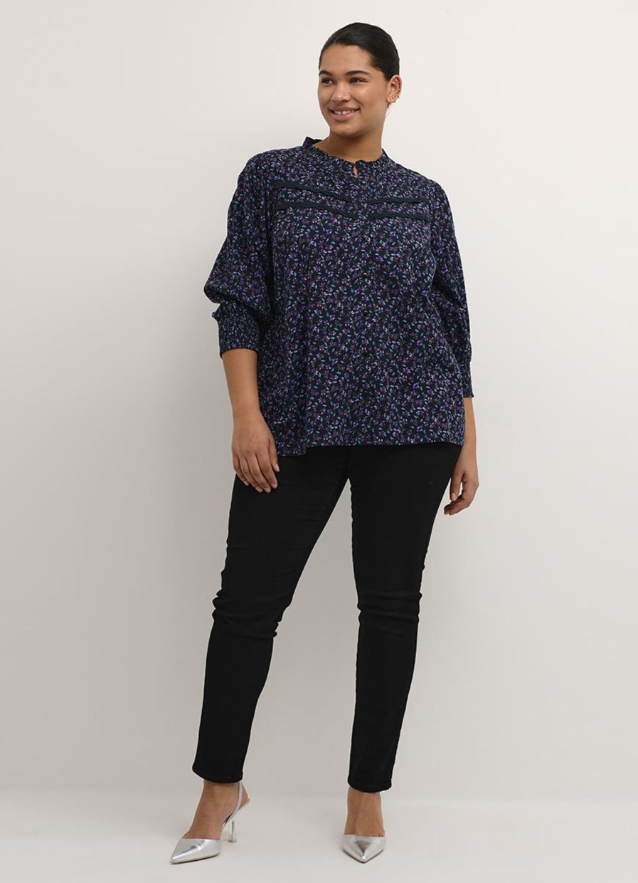 Blouses En Tunieken | Kaffe Curve Kaffe Curve Blouse Nomi 10581788 - 104817 Heliotrope Flower