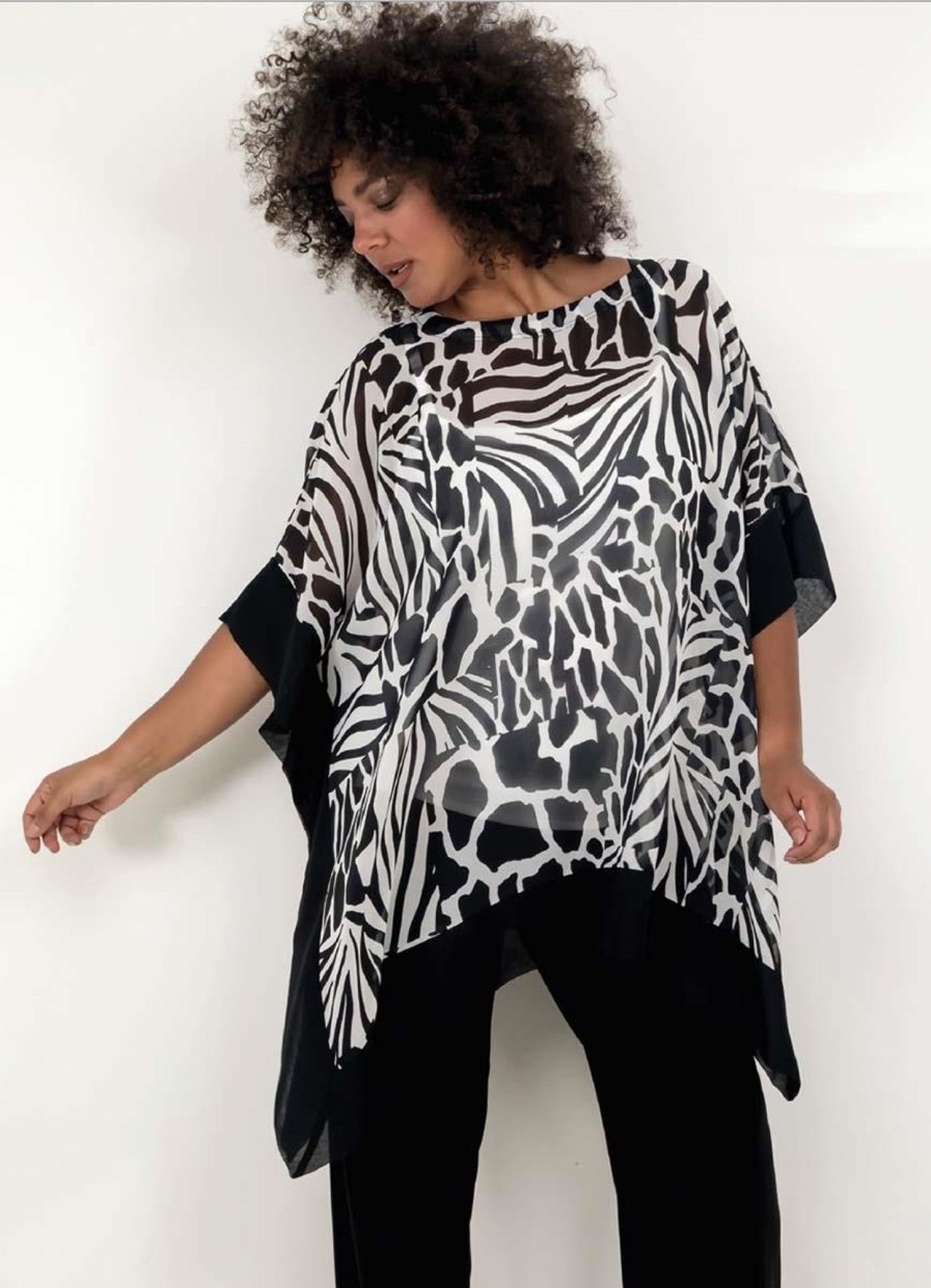 Shirts En Tops | Georgedé Georgede Top Elia Chiffon M81691 - M1207 Safari