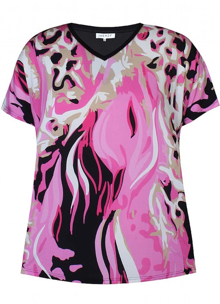 Shirts En Tops | Zhenzi Zhenzi Shirt Ariella 200097 - 37500 Multi Roze