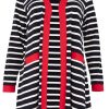 Truien En Vesten | Yoek Yoek Vest Red Pockets Breton Wl162501 - 230 Marine