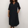 Jurken En Rokken | Kaffe Curve Kaffe Curve Kaftan Dress Mille 10582218 - 100121 Black Deep