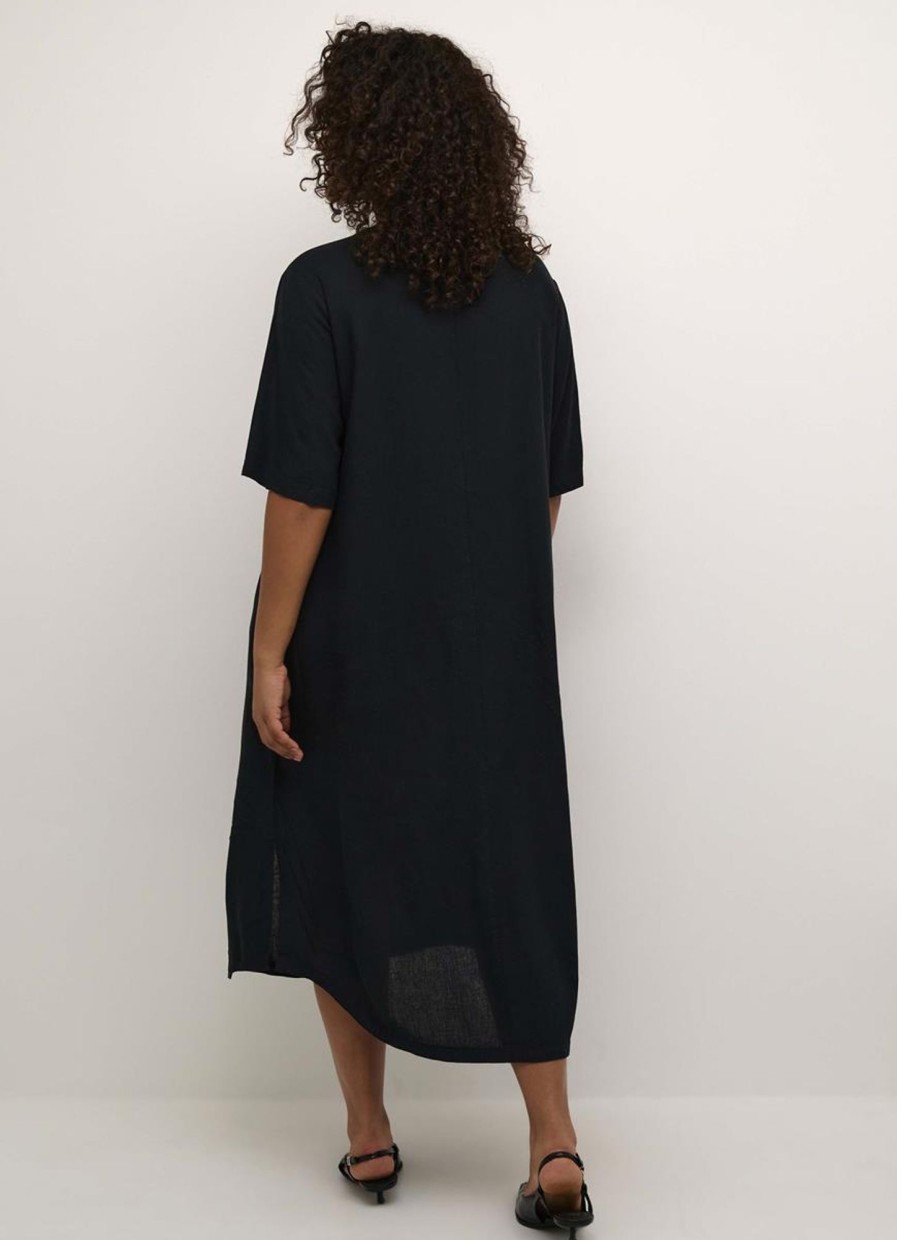 Jurken En Rokken | Kaffe Curve Kaffe Curve Kaftan Dress Mille 10582218 - 100121 Black Deep