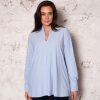 Travelstof Kleding Grote Maten | Plusbasics Plusbasics Shirt Classic Travel 10231554 - 6292 Licht Blauw