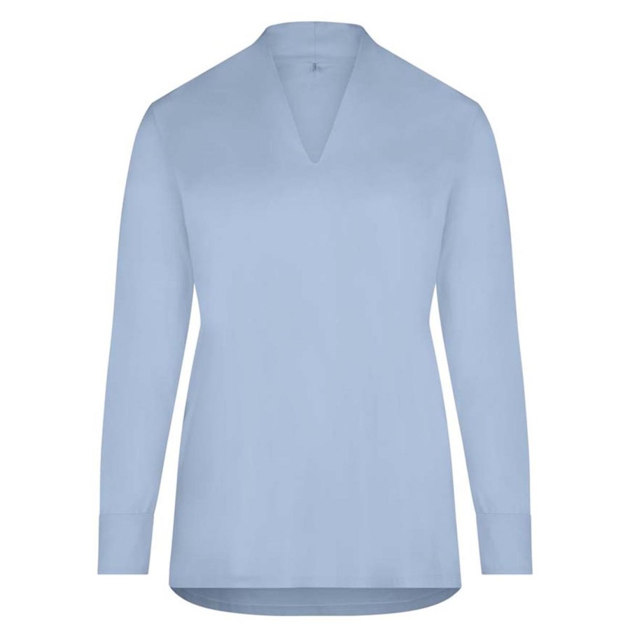 Travelstof Kleding Grote Maten | Plusbasics Plusbasics Shirt Classic Travel 10231554 - 6292 Licht Blauw