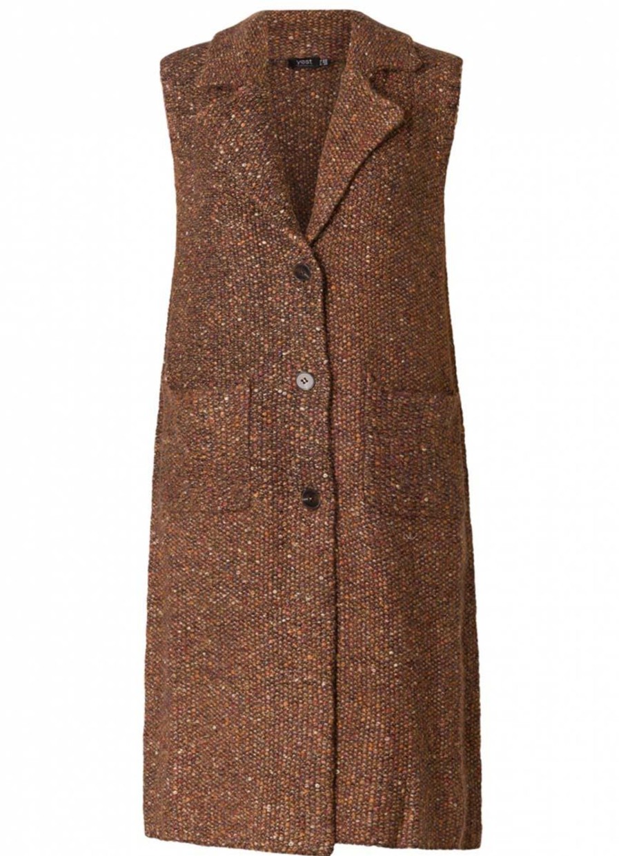 Truien En Vesten | Yesta Yesta Vest Rosalynn A004095 - Warm Brown Multi