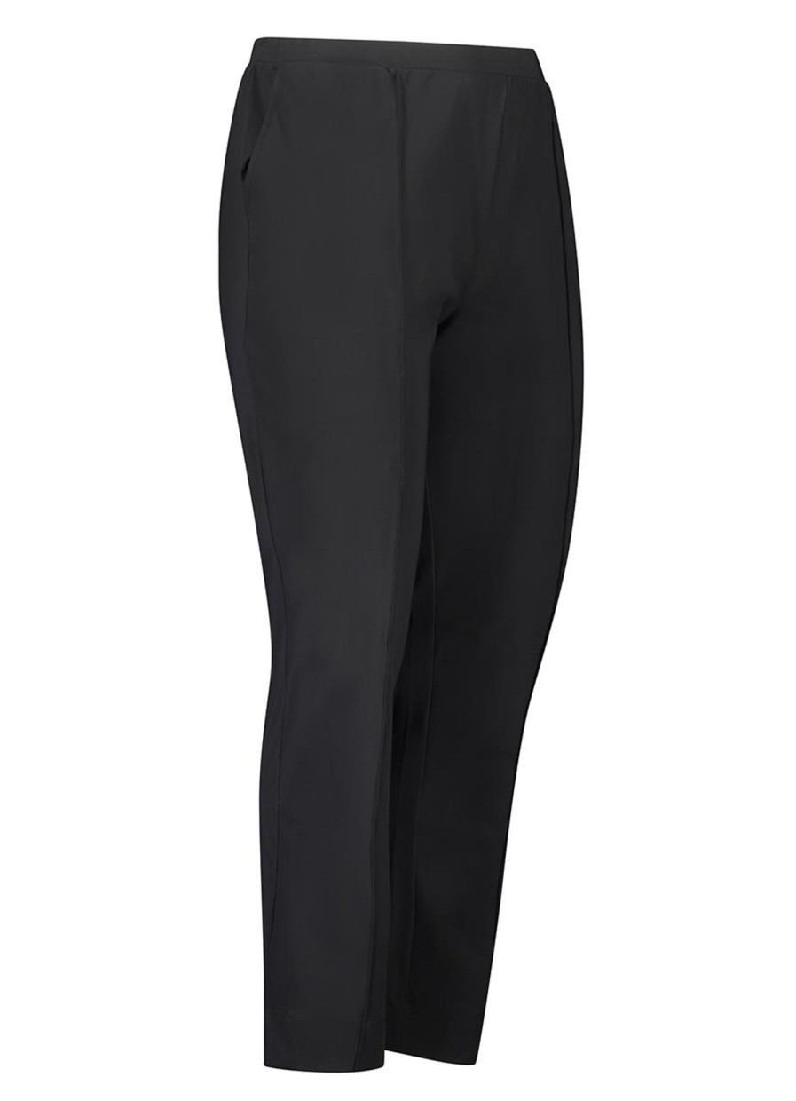 Travelstof Kleding Grote Maten | Plusbasics Plusbasics City Pants 7/8 Travel 10201063 - 406 Black