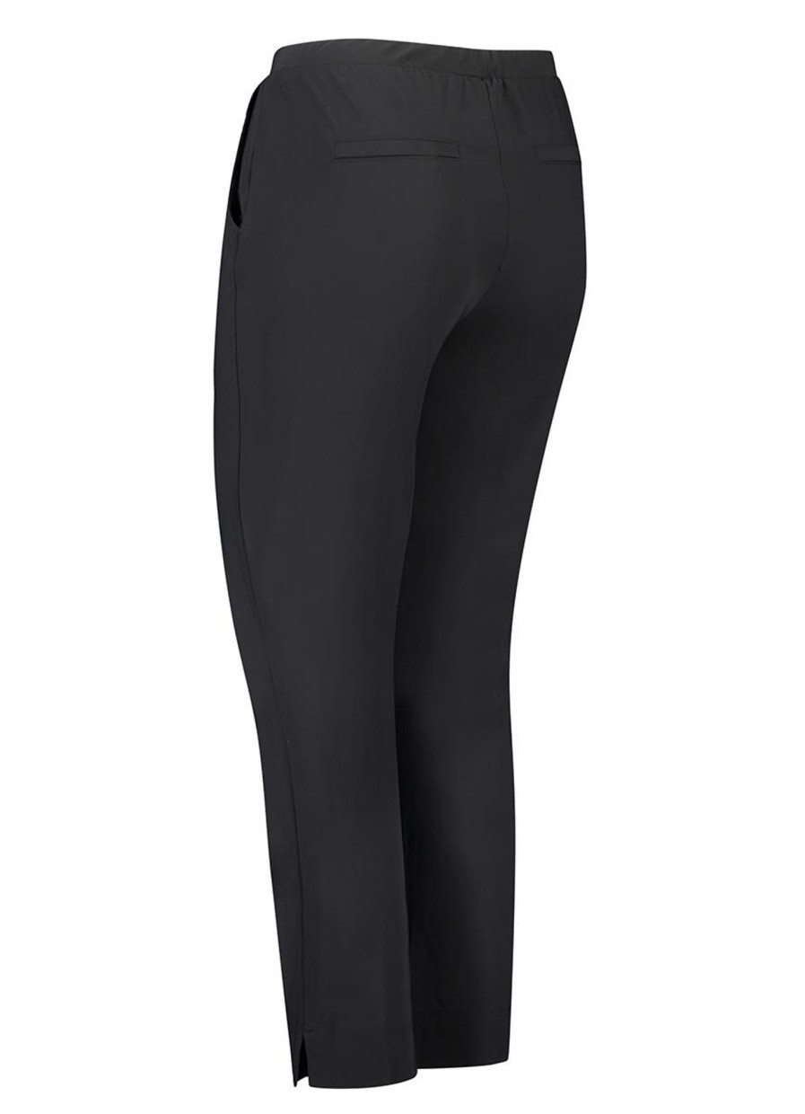 Travelstof Kleding Grote Maten | Plusbasics Plusbasics City Pants 7/8 Travel 10201063 - 406 Black