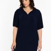 Blouses En Tunieken | Yoek Yoek Tunic Straight Plisse 2204090 - 230 Navy