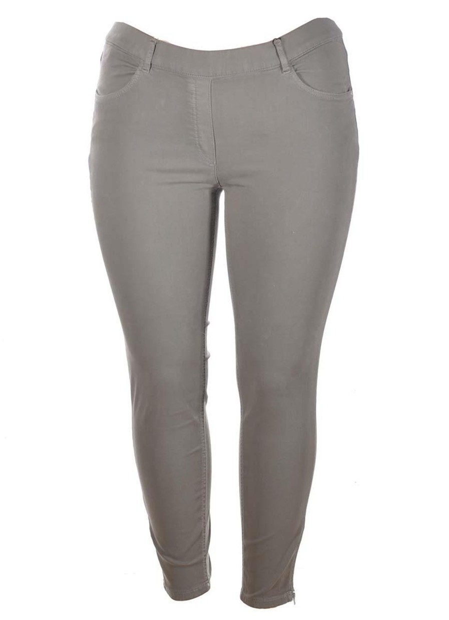 Broeken En Jeans | Stark Stark Broek Janna 72 Zip 4367-64 Olijfgroen